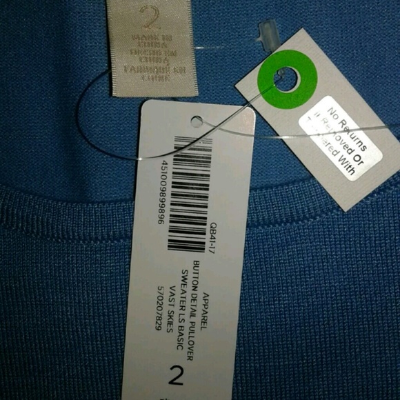 Chico's Women's Blue Long Sleeve Pullover Top - Picture 8 of 8